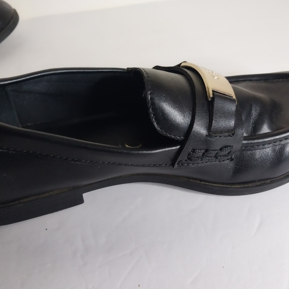 CALVIN KLEIN Size 8.5 Women's Leather Upper Black Loafers - Picture 6 of 8